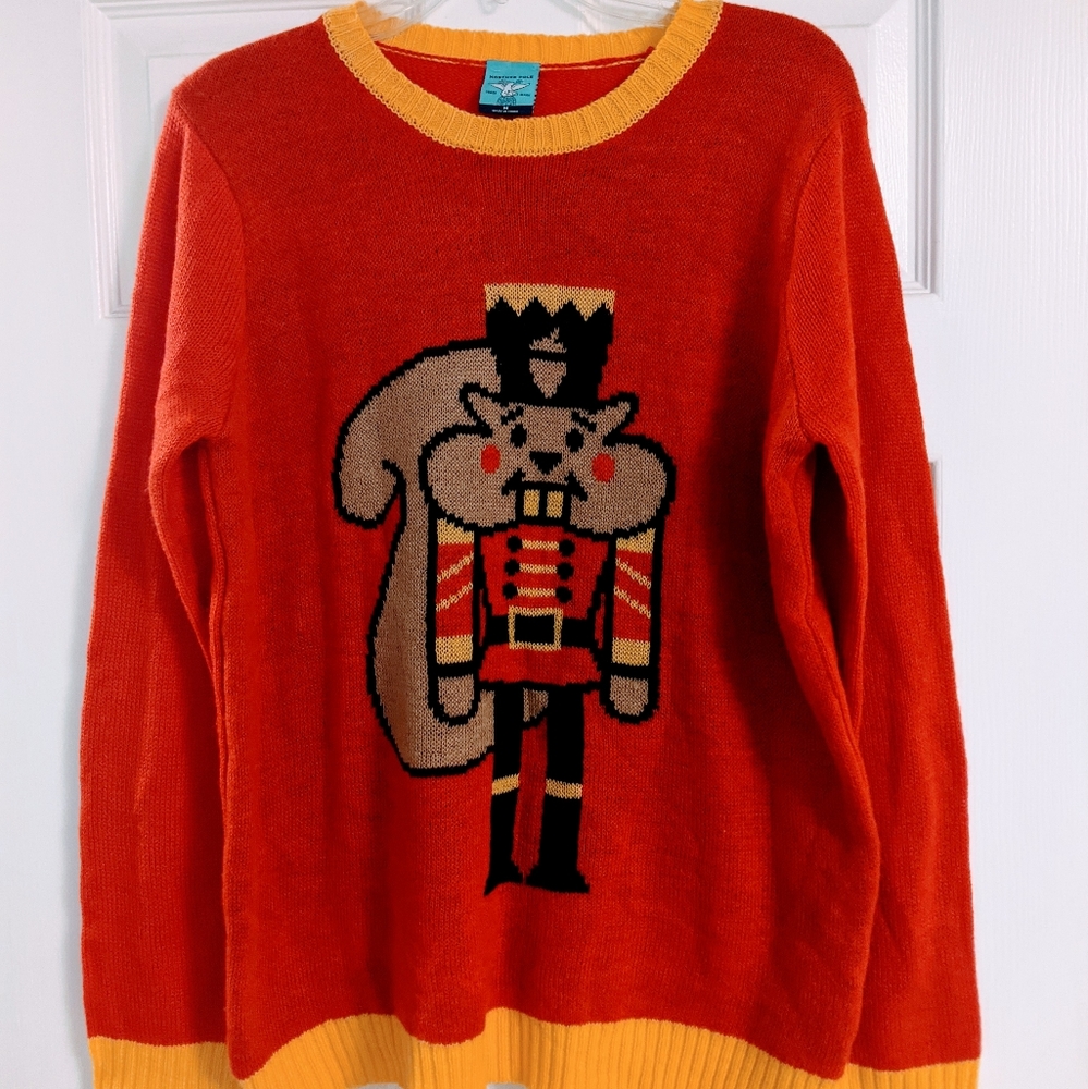 Norther Pole Nutcracker Squirrel Red Christmas Sweater